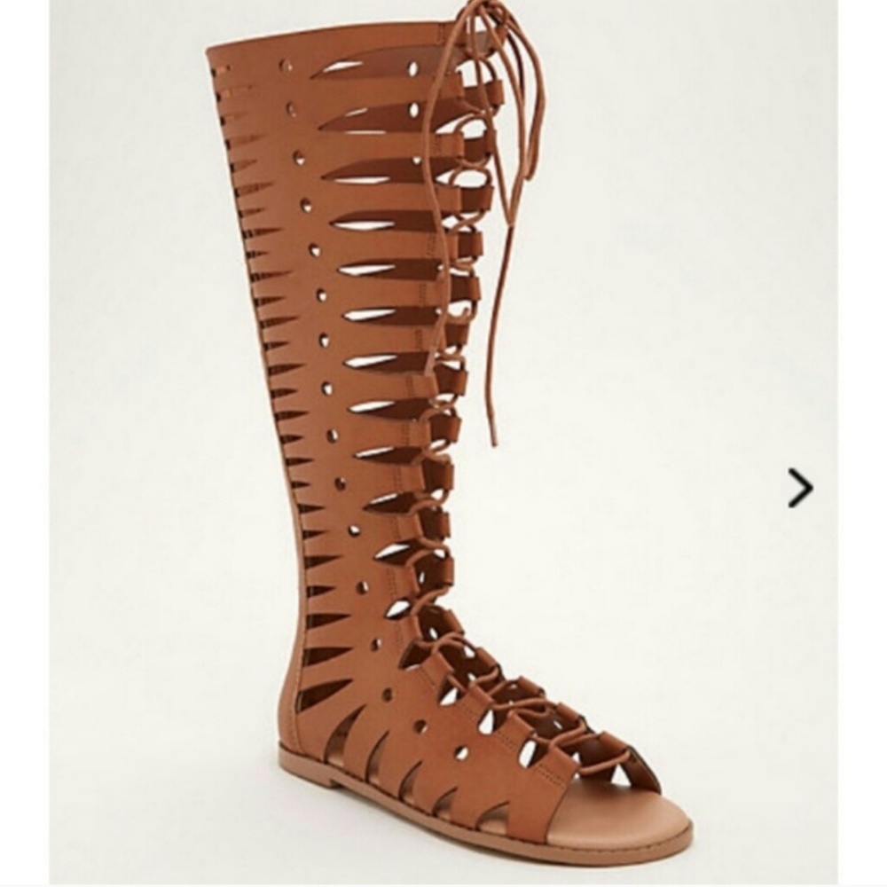 Torrid Gladiator knee high lace Sandals.10.5 wide